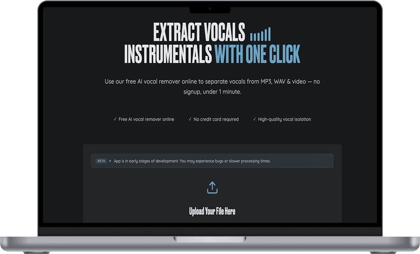 VocalSplit, AI-Powered Vocal Separator project screenshot